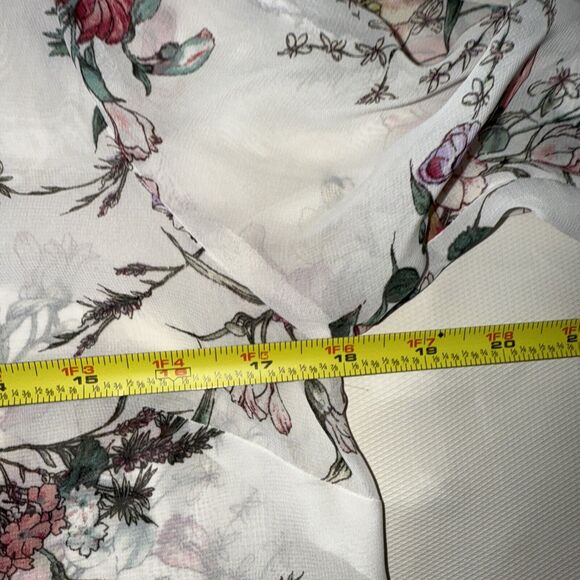 Forever21 Women's Floral Blouse Long Sleeve Semi Sheer - Small - Picture 7 of 8